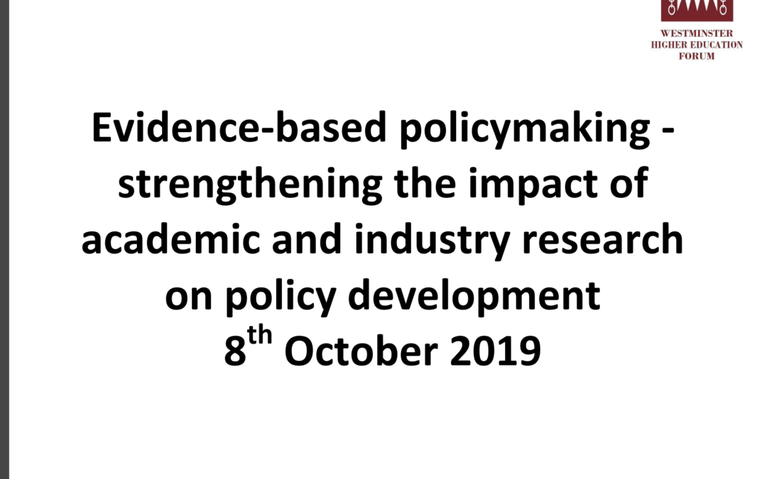 Opportunities for embedding evidence-based policy across Government (Zeynep Engin Address to Westminster Higher Education Forum)